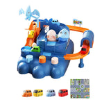 Maxbell Race Track Car Toy Rail Train Toy Vehicle Puzzle Car Track Playsets for Kids 8 Cars Route Paper