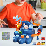 Maxbell Race Track Car Toy Rail Train Toy Vehicle Puzzle Car Track Playsets for Kids 8 Cars Route Paper