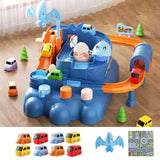 Maxbell Race Track Car Toy Rail Train Toy Vehicle Puzzle Car Track Playsets for Kids 8 Cars Route Paper