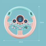 Maxbell Simulation Steering Wheel Toy Kids Sound Toy for Kids Boys Girls Age 3 4 5 6 Pink