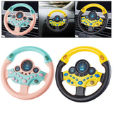 Maxbell Simulation Steering Wheel Toy Kids Sound Toy for Kids Boys Girls Age 3 4 5 6 Pink