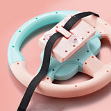 Maxbell Simulation Steering Wheel Toy Kids Sound Toy for Kids Boys Girls Age 3 4 5 6 Pink