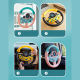 Maxbell Simulation Steering Wheel Toy Kids Sound Toy for Kids Boys Girls Age 3 4 5 6 Pink