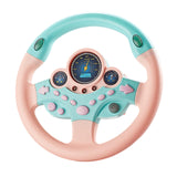 Maxbell Simulation Steering Wheel Toy Kids Sound Toy for Kids Boys Girls Age 3 4 5 6 Pink