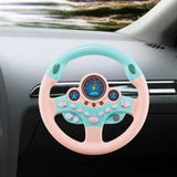 Maxbell Simulation Steering Wheel Toy Kids Sound Toy for Kids Boys Girls Age 3 4 5 6 Pink