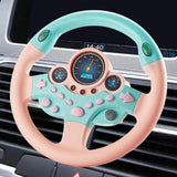 Maxbell Simulation Steering Wheel Toy Kids Sound Toy for Kids Boys Girls Age 3 4 5 6 Pink