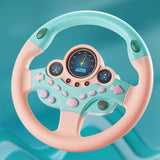 Maxbell Simulation Steering Wheel Toy Kids Sound Toy for Kids Boys Girls Age 3 4 5 6 Pink