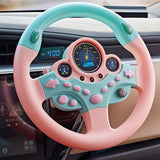 Maxbell Simulation Steering Wheel Toy Kids Sound Toy for Kids Boys Girls Age 3 4 5 6 Pink