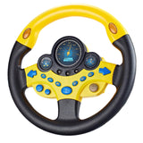 Maxbell Simulation Steering Wheel Toy Kids Sound Toy for Kids Boys Girls Age 3 4 5 6 Yellow