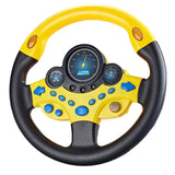 Maxbell Simulation Steering Wheel Toy Kids Sound Toy for Kids Boys Girls Age 3 4 5 6 Yellow