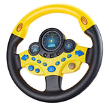 Maxbell Simulation Steering Wheel Toy Kids Sound Toy for Kids Boys Girls Age 3 4 5 6 Yellow