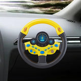 Maxbell Simulation Steering Wheel Toy Kids Sound Toy for Kids Boys Girls Age 3 4 5 6 Yellow