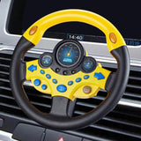 Maxbell Simulation Steering Wheel Toy Kids Sound Toy for Kids Boys Girls Age 3 4 5 6 Yellow