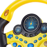 Maxbell Simulation Steering Wheel Toy Kids Sound Toy for Kids Boys Girls Age 3 4 5 6 Yellow
