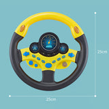 Maxbell Simulation Steering Wheel Toy Kids Sound Toy for Kids Boys Girls Age 3 4 5 6 Yellow