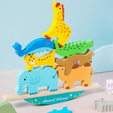 Maxbell Wood Blocks Balance Game Recognition Toy Educational Toy Wooden Stacking Toy