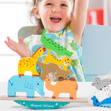 Maxbell Wood Blocks Balance Game Recognition Toy Educational Toy Wooden Stacking Toy