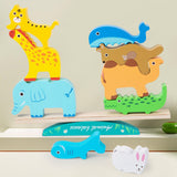 Maxbell Wood Blocks Balance Game Recognition Toy Educational Toy Wooden Stacking Toy