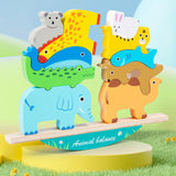 Maxbell Wood Blocks Balance Game Recognition Toy Educational Toy Wooden Stacking Toy