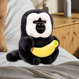 Maxbell Cartoon Stuffed White Face Monkey Toys Home Decorative for Teens Adults Kids 25cm with Bannna
