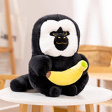 Maxbell Cartoon Stuffed White Face Monkey Toys Home Decorative for Teens Adults Kids 25cm with Bannna
