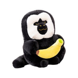 Maxbell Cartoon Stuffed White Face Monkey Toys Home Decorative for Teens Adults Kids 35cm with Bannna