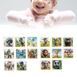 Maxbell 8Pcs Wooden Puzzle Cartoon Montessori Baby Puzzles Nursery Kindergarten Dinosaur