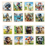 Maxbell 8Pcs Wooden Puzzle Cartoon Montessori Baby Puzzles Nursery Kindergarten Dinosaur