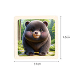 Maxbell 8Pcs Wooden Puzzle Cartoon Montessori Baby Puzzles Nursery Kindergarten forest animal