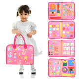 Maxbell Activity Developing Sensory Board Activity Board for 2 3 4 Year Old Children Pink