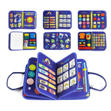 Maxbell Activity Developing Sensory Board Activity Board for 2 3 4 Year Old Children Blue