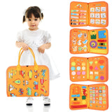 Maxbell Activity Developing Sensory Board Activity Board for 2 3 4 Year Old Children Orange