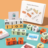 Maxbell Spelling Blocks Game Sensory Toy with Cards Fine Motor Skills Montessori Toy