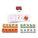 Maxbell Spelling Blocks Game Sensory Toy with Cards Fine Motor Skills Montessori Toy