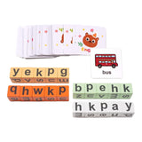 Maxbell Spelling Blocks Game Sensory Toy with Cards Fine Motor Skills Montessori Toy