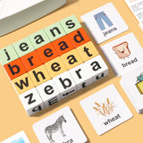 Maxbell Spelling Blocks Game Sensory Toy with Cards Fine Motor Skills Montessori Toy