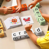 Maxbell Spelling Blocks Game Sensory Toy with Cards Fine Motor Skills Montessori Toy