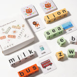 Maxbell Spelling Blocks Game Sensory Toy with Cards Fine Motor Skills Montessori Toy