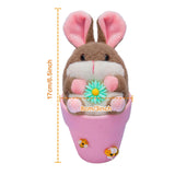 Maxbell Rabbit Easter Day Decorations Cute Rabbit Plush Doll for Holiday Easter Home Pink