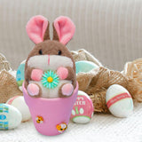 Maxbell Rabbit Easter Day Decorations Cute Rabbit Plush Doll for Holiday Easter Home Pink