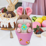 Maxbell Rabbit Easter Day Decorations Cute Rabbit Plush Doll for Holiday Easter Home Pink