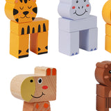 Maxbell Animal Stacking Building Blocks Cute Wooden Animals Stacking Blocks for Kids