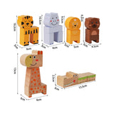 Maxbell Animal Stacking Building Blocks Cute Wooden Animals Stacking Blocks for Kids