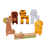 Maxbell Animal Stacking Building Blocks Cute Wooden Animals Stacking Blocks for Kids