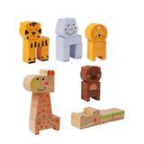 Maxbell Animal Stacking Building Blocks Cute Wooden Animals Stacking Blocks for Kids