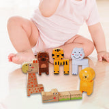 Maxbell Animal Stacking Building Blocks Cute Wooden Animals Stacking Blocks for Kids