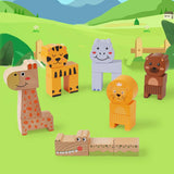Maxbell Animal Stacking Building Blocks Cute Wooden Animals Stacking Blocks for Kids