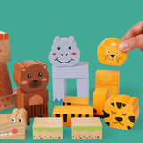 Maxbell Animal Stacking Building Blocks Cute Wooden Animals Stacking Blocks for Kids