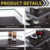 Maxbell 1/64 Diecast Car Display Case Protection for Toy Cars Model Collectors Gifts Black 3 Tiers