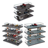 Maxbell 1/64 Diecast Car Display Case Protection for Toy Cars Model Collectors Gifts Black 3 Tiers
